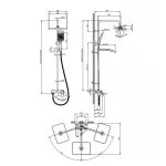 Душова система латунна універсальна Lidz Orion 1030 на три споживача (з виливом) (k35) LDORI1030CRM48092 Chrome