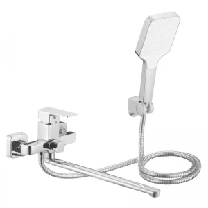 Змішувач латунний для ванни Lidz Orion 005 з поворотним виливом (з душовим гарнітуром) (k35) LDORI005CRM48094 Chrome