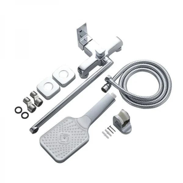 Змішувач латунний для ванни Lidz Orion 005 з поворотним виливом (з душовим гарнітуром) (k35) LDORI005CRM48094 Chrome