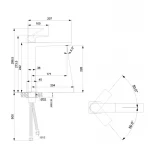 Смеситель латунный для раковины Lidz Orion 001FH высокий (k25) LDORI001FHCRM48096 Chrome