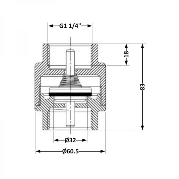 Зворотний клапан Icma з латунним штоком 1 1/4