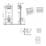 Готове рішення Qtap для ванної кімнати: підвісний унітаз Jay Ultra Quiet 520x360x320 + комплект інсталяції Nest 4 в 1 (квадратна клавіша Chrome)