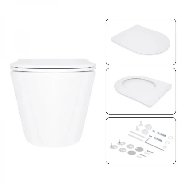 Готове рішення Qtap для ванної кімнати: підвісний унітаз Swan Ultra Quiet 520x360x320 + комплект інсталяції Nest 4 в 1 (квадратна клавіша Chrome)