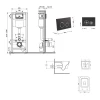 Готове рішення Qtap для ванної кімнати: підвісний унітаз Crow Ultra Quiet 520x360x290 + комплект інсталяції Nest 4 в 1 (кругла клавіша Black mat)