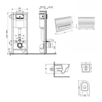 Готове рішення Qtap для ванної кімнати: підвісний унітаз Jay Ultra Quiet 520x360x320 + комплект інсталяції Nest 4 в 1 (лінійна клавіша Chrome)