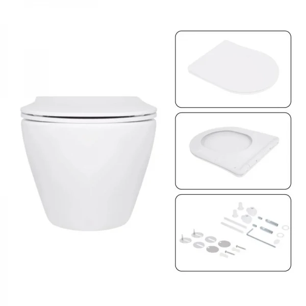 Готове рішення Qtap для ванної кімнати: підвісний унітаз Jay Ultra Quiet 520x360x320 + комплект інсталяції Nest 4 в 1 (кругла клавіша Chrome)