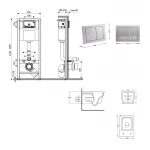Готове рішення Qtap для ванної кімнати: підвісний унітаз Crow Ultra Quiet 520x360x290 + комплект інсталяції Nest 4 в 1 (квадратна клавіша Satin)
