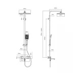 Душевая система универсальная Qtap Sloup термостатическая на три потребителя (с изливом) QTSLO51103OC48217 Chrome