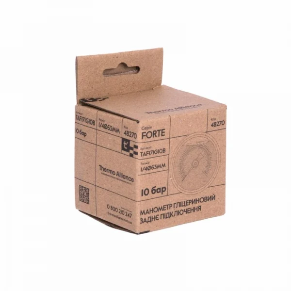 Манометр глицериновый Thermo Alliance Forte d63 мм, 1/4