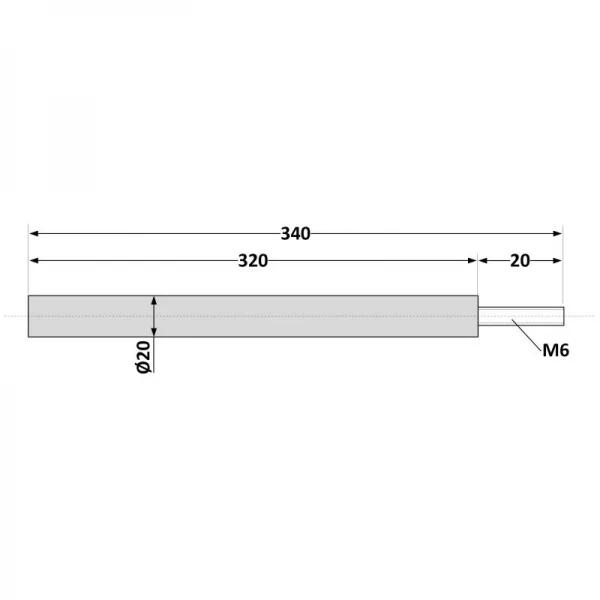 Анод Thermo Alliance CWH d 22  мм / 26 мм, L=320 мм (1708230784)