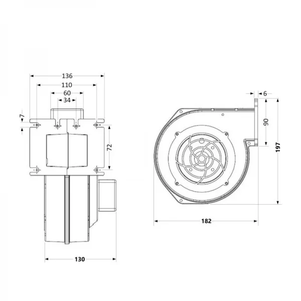 Вентилятор Thermo Alliance TA120 XX для котла до 40 кВт, 63 Вт, 255 м. куб.