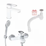 Комплект для Ванної Latwa: Змішувач для раковини LDLAT001WHI45423 + Змішувач для Ванної LDLAT006WHI45424