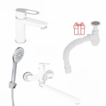 Комплект для Ванної Latwa: Змішувач для раковини LDLAT001WHI45423 + Змішувач для Ванної LDLAT005WHI45425