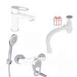 Комплект для Ванної Latwa: Змішувач для раковини LDLAT001WHI45423 + Змішувач для Ванної LDLAT010WHI45426