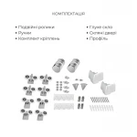Комплект для душевої Latwa: Душева кабіна LLSC9090SATMIDGR2SET+Душева система на 3 споживача LDLAT1030CRM45417