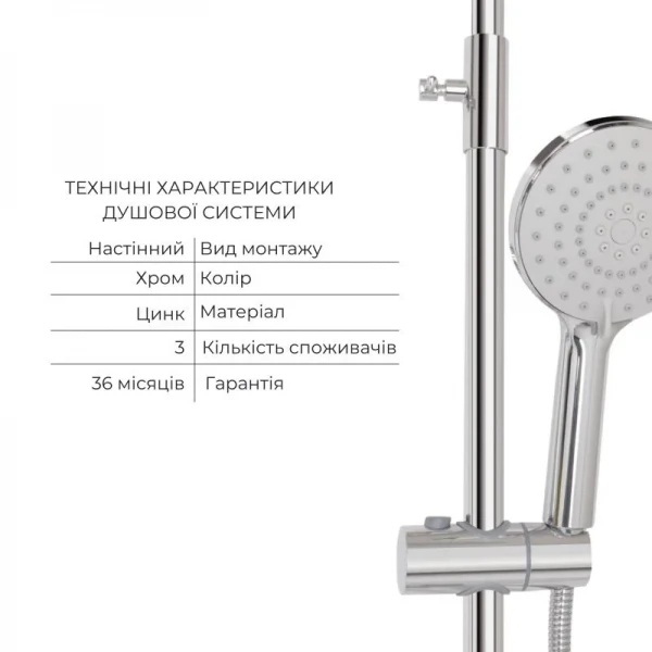 Комплект для душевої Latwa: Душева кабіна LLSC9090SATMIDGR2SET+Душева система на 3 споживача LDLAT1030CRM45417