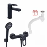 Комплект для Ванної Latwa: Змішувач для раковини LDLAT001BLA45418 + Змішувач для душевої кабіни LDLAT010BLA45421