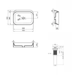 Комплект Qtap Scorpio: Раковина накладная 550x390x120 мм, White, прямоугольная + Донный клапан Pop-up PU02