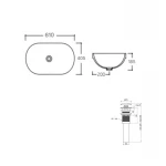 Комплект Qtap Leo: Раковина врезная 610x405x185 мм, White, овальная + Донный клапан Pop-up PU02O