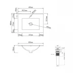 Комплект Albatross: Раковина врізна меблева 620x460x180 мм, White, прямокутна + Донний клапан Pop-up PU02O