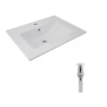 Комплект Albatross: Раковина врізна меблева 620x460x180 мм, White, прямокутна + Донний клапан Pop-up PU02O