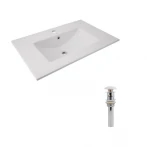 Комплект Albatross: Раковина врезная мебельная 720x460x180 мм, White, прямоугольная + Донный клапан Pop-up PU02O