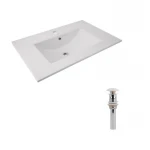 Комплект Albatross: Раковина врізна меблева 720x460x180 мм, White, прямокутна + Донний клапан Pop-up PU02O