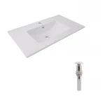 Комплект Albatross: Раковина врізна меблева 820x460x180 мм, White, прямокутна + Донний клапан Pop-up PU02O