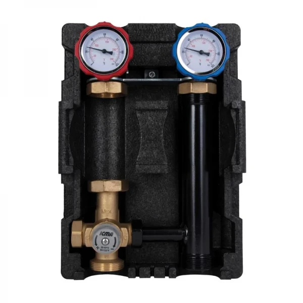 Насосная группа Icma №R004 с ручной регулировкой и термостатическим смесителем правое подключение 1 1/2