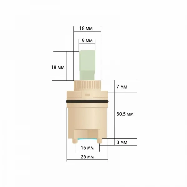 Картридж Lidz (26х26х58,5) для змішувача Orion 001F, 001AF, 001FH LD262658548577