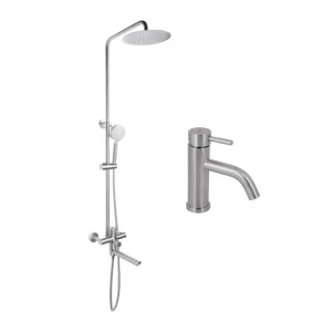 Комплект для душевой комнаты Lidz Aria 1033 Душевая система на 3 потребителя (k35) Nickel +Lidz Aria 0011F Смеситель для раковины (k35) Nickel Комплект для душевой комнаты Lidz Aria 1033 Душевая система на 3 потребителя (k35) Nickel +Lidz Aria 0011F Смеситель для раковины (k35) Nickel