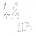Комплект для ванной комнаты Lidz Aria 005 Смеситель для ванны с поворотным изливом (k35) Nickel+Lidz Aria 0011F Смеситель для раковины (k35) Nickel