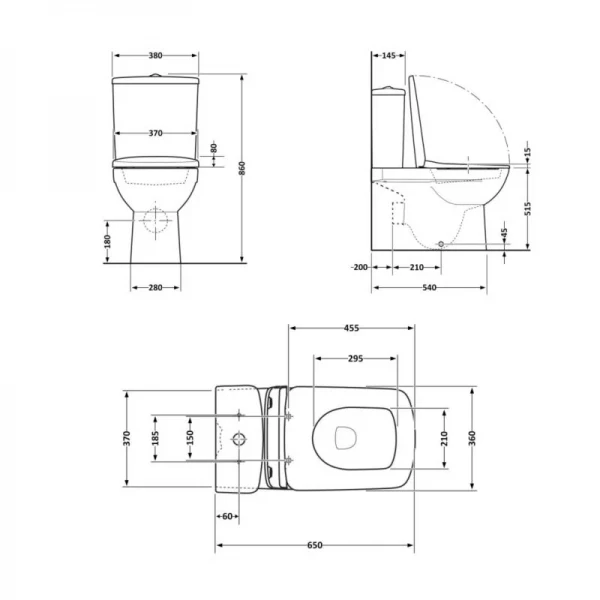 Унитаз напольный Qtap Crow Eco безободковый с сиденьем Soft-close QTCRO27W48750