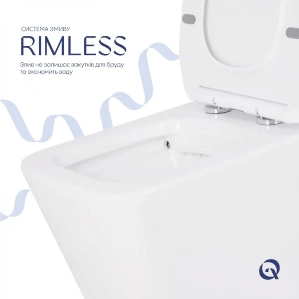 Унитаз напольный Qtap Crow Eco безободковый с сиденьем Soft-close QTCRO27W48750