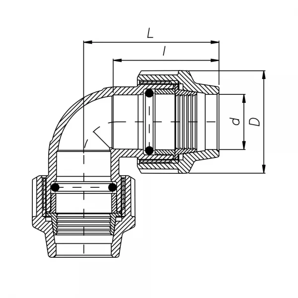 Кутник 90° ПЭ ITAL 75 мм