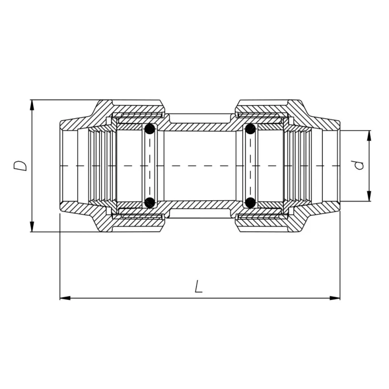 Муфта соединительная ITAL ПЭ 75 x 75 мм
