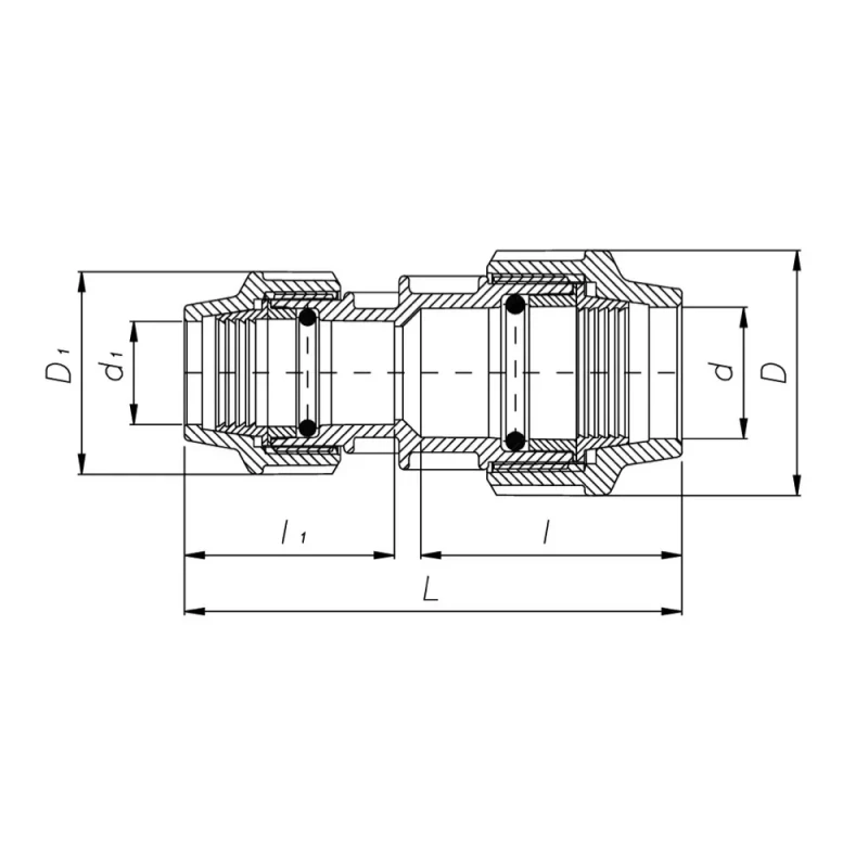 Муфта редукционная ITAL 50 x 25 мм ПЭ