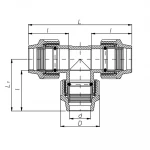 Трійник редукційний ПЕ ITAL 25 x 32 x 25 мм з виходом на більший діаметр