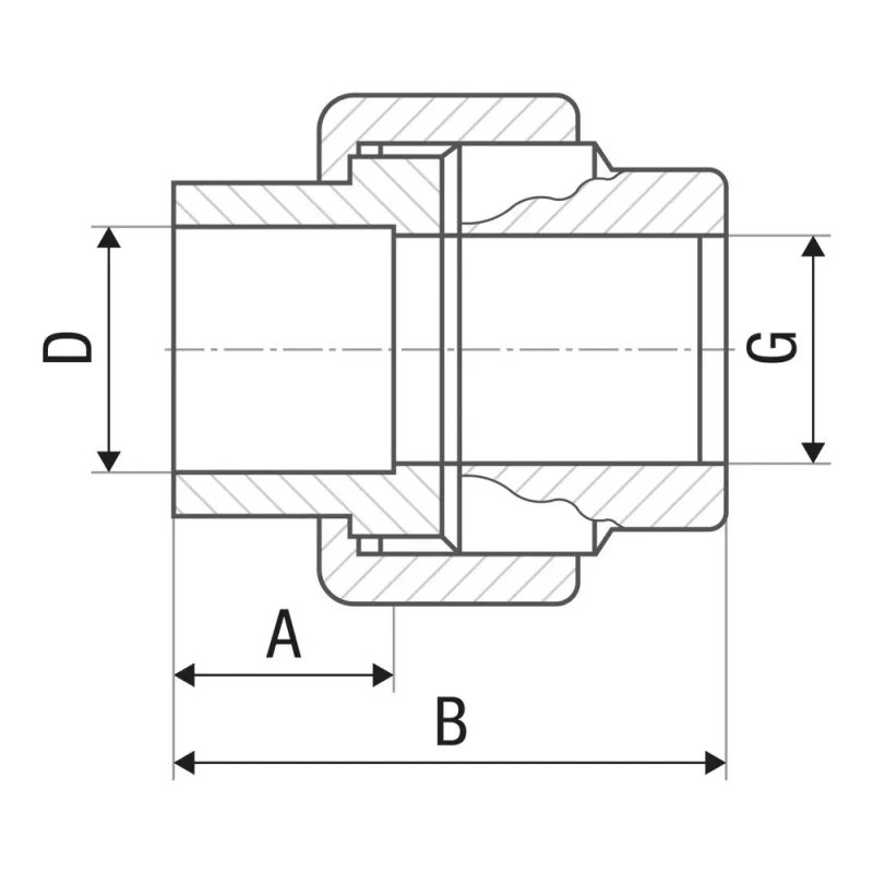 Муфта разъемная PP-R ITAL 63 мм x 2