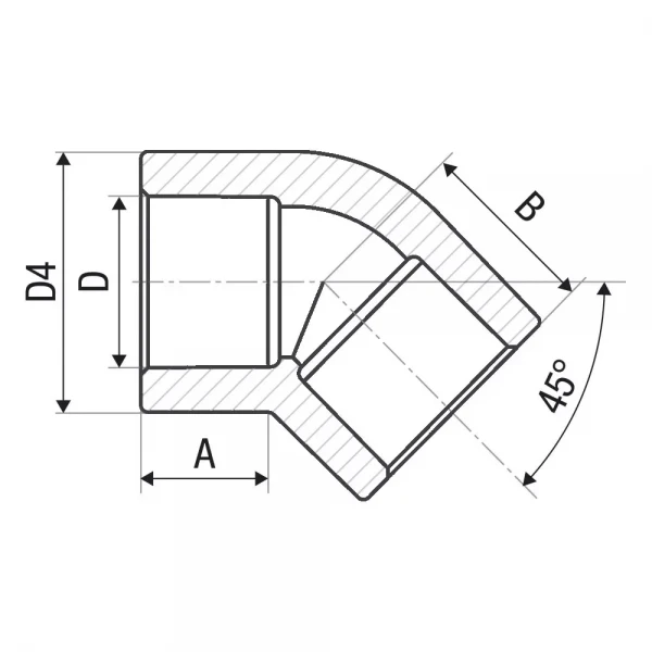 Кутник 45° PP-r ITAL 75 мм