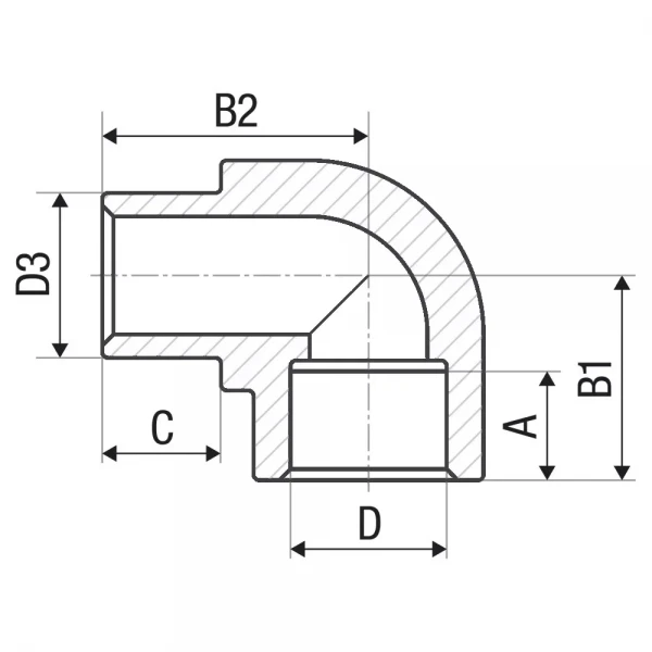Кутник 45° PP-r ITAL 20 мм, внутрішній-зовнішній