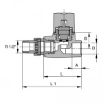 Вентиль PP-r термостатичний ITAL 20 мм х 1/2