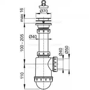 Сифон для кухни ALCA PLAST A441 1 1/2