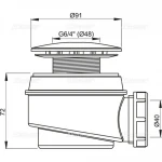 Сифон для душового піддона ALCA PLAST A47CR-60 хромований діаметр 60 мм