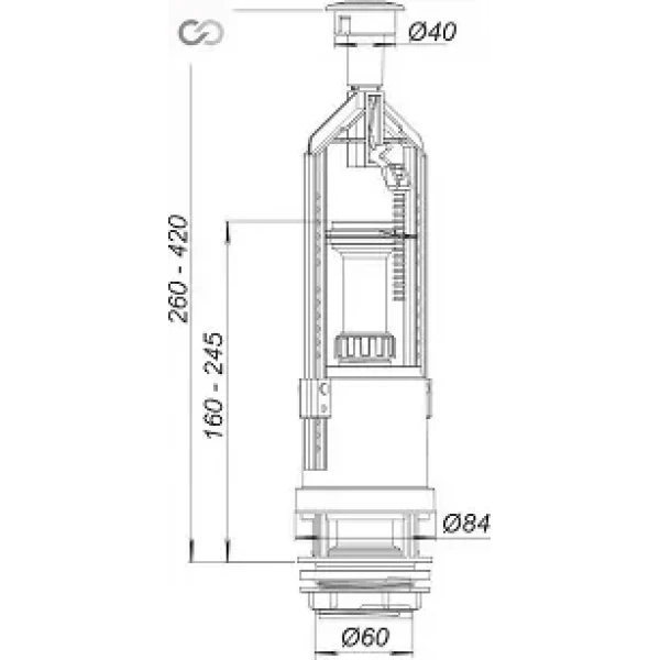 АС-04  спускна арм. 1 кноп. з функцією 