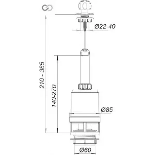 АС-02  спускна арм. з тягою вверх {25-30}