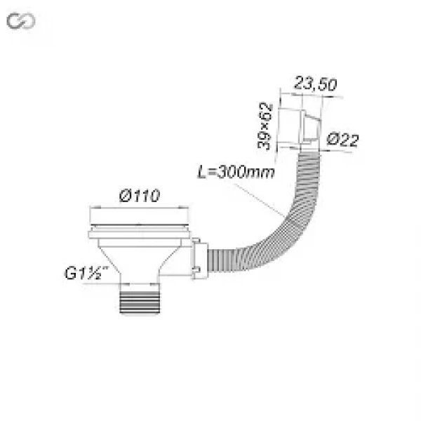 К1100.2100 Випуск еліт нерж. Ø110мм {10}
