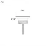 У0200.2100 Випуск сифону нерж. Ø65мм, різьба 1 1/2. {80}