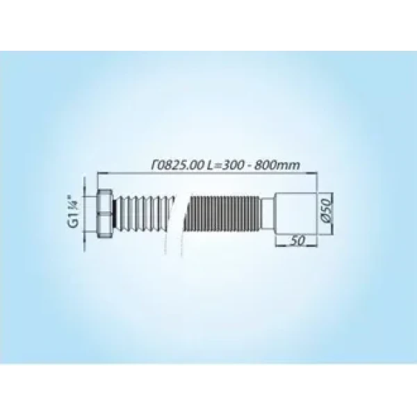 Г-0825 Гнучка трубка 1 1/4 х 50 (280-800мм) аналог К206{70}