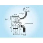 К1150 кухня Еліт 3 1/2*40, різьб. нерж.випуск, пралка, гофротруба 40*40/50 {15}